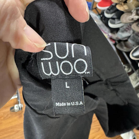 Clara Sun woo pants womens large L black straight leg minimalist work office - Picture 5 of 6